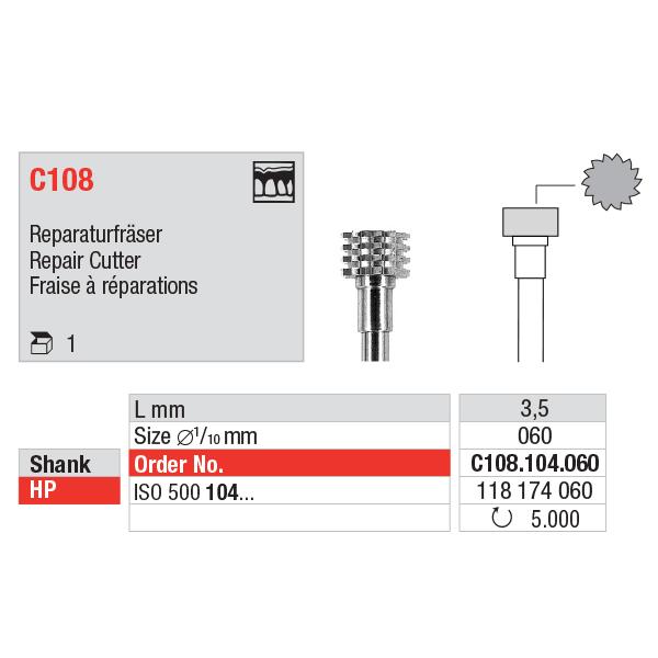 Edenta TC Repair Cutter HP C108/060 stk