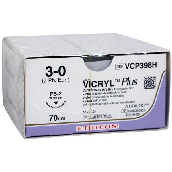 Ethicon VCP398H Vicryl Plus FS-2/3-0 70cm 36stk