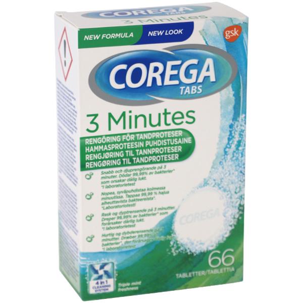 Corega Tabs 3 minutter 66stk