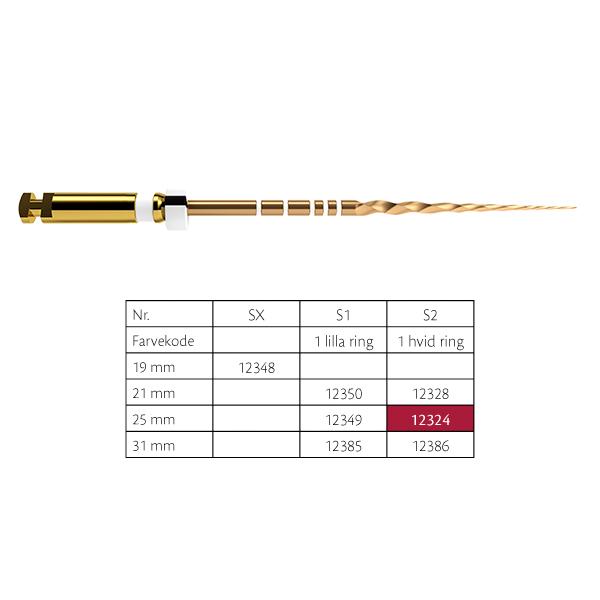 ProTaper Gold File S2 Hvit 25mm 6stk