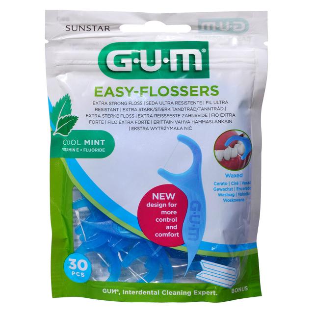 GUM Easy Flossers Tråd/Stikke 30stk+Etui