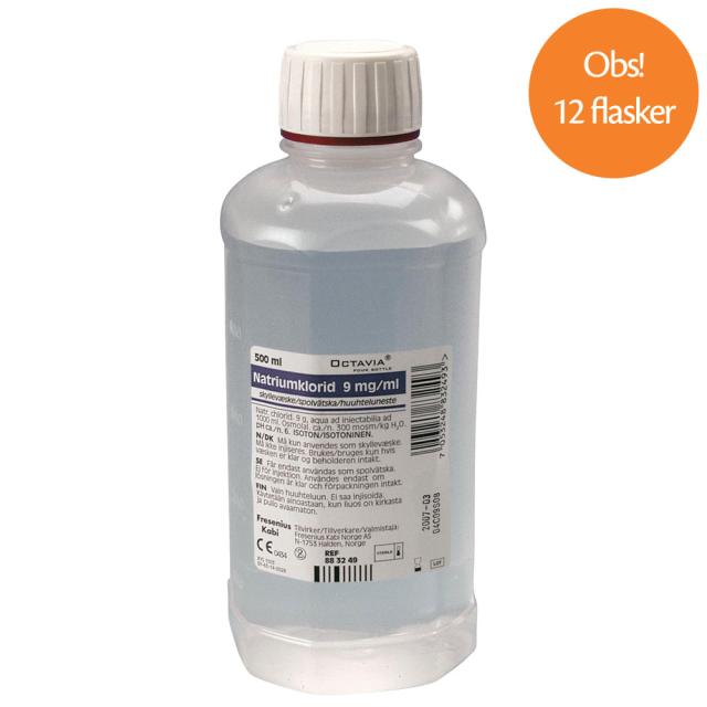 Natriumklorid 0,9% Flaske Steril 12x500ml