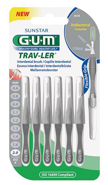 GUM Travler 1618 Grå 2,0mm 6stk