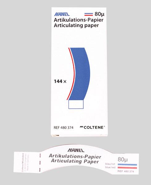 Artikulasjonspapir Hanel blå/rød buet 80my