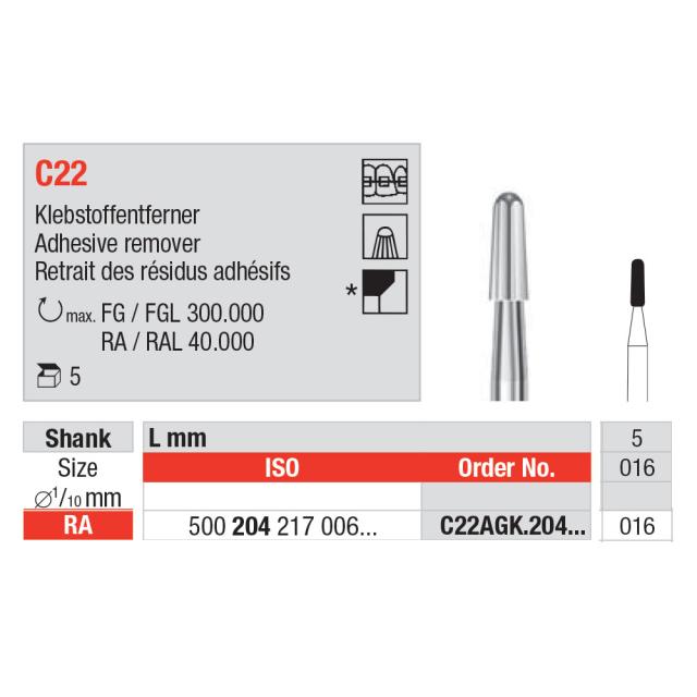 Edenta HM-bor C22/016 VST 5stk