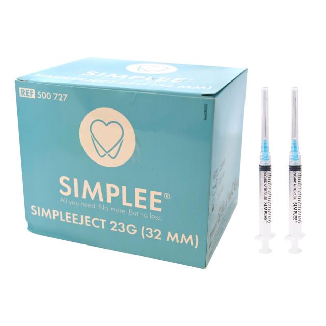 SIMPLEE Skyllesprøyte m/kanyle 23G 3ml 100stk