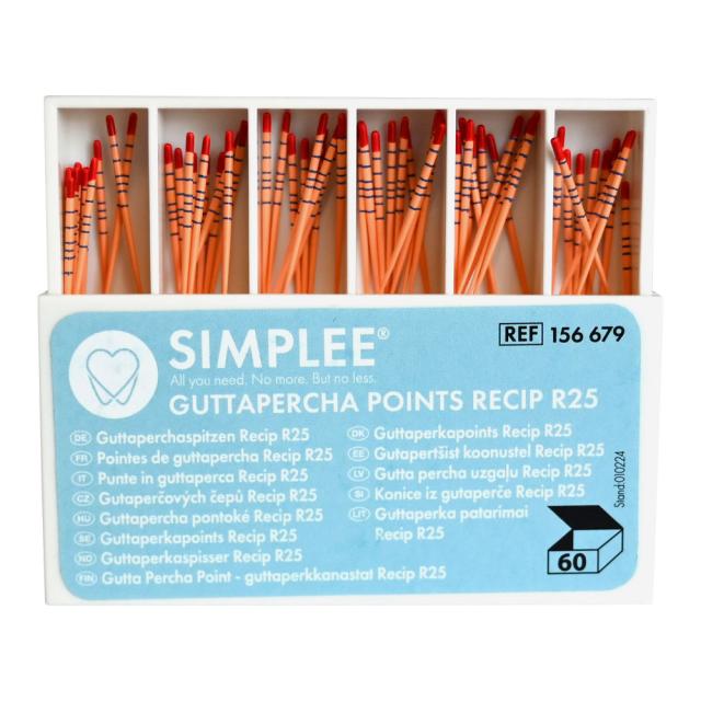 SIMPLEE Recipfile Gutta Percha R25 Rød 60stk