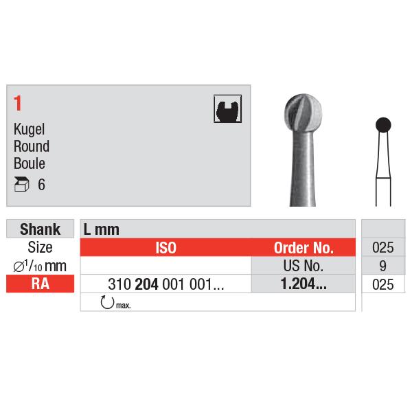 Stålbor Edenta VST 001/025 5stk