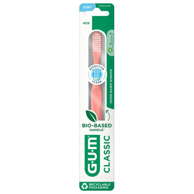 GUM Tannbørster 409 Classic Myk Voksen 12stk