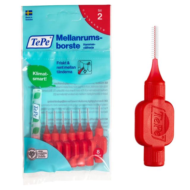 TePe I-Børster 2 Rød 0,5mm 10x8stk