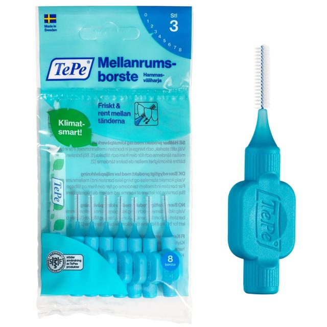 TePe I-Børster 3 Blå 0,6mm 10x8stk