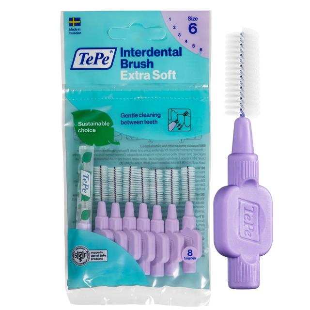 TePe I-Børster 6 X-Soft Lyslilla 1,1mm 10x8stk