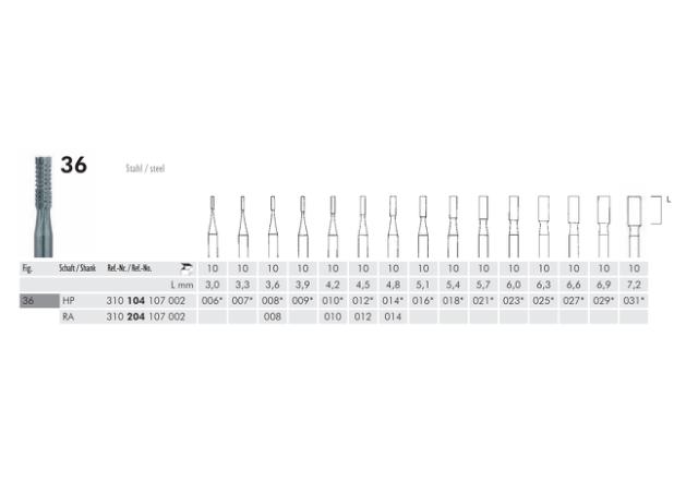 Stålbor Fissur VST 036/014 10stk