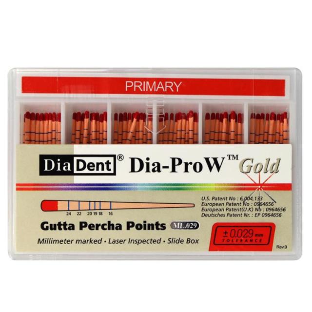 Dia-Pro W Gold Gutta Percha Primary Rød 60stk