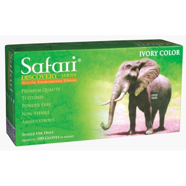 Safari nitrilhansker Hvit XL pudderfri 100stk